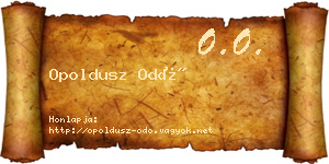 Opoldusz Odó névjegykártya